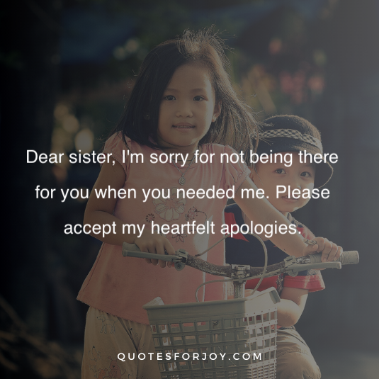 Sorry sister quotes 7